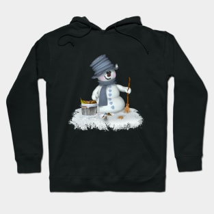 Ein Schneemann räumt auf Hoodie